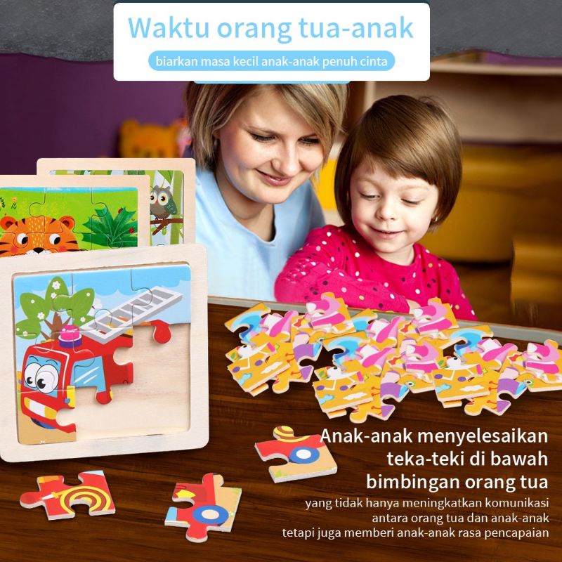 mainan edukasi puzzle/puzzle kayu hewan mainan edukasi jigsaw puzzle anak
