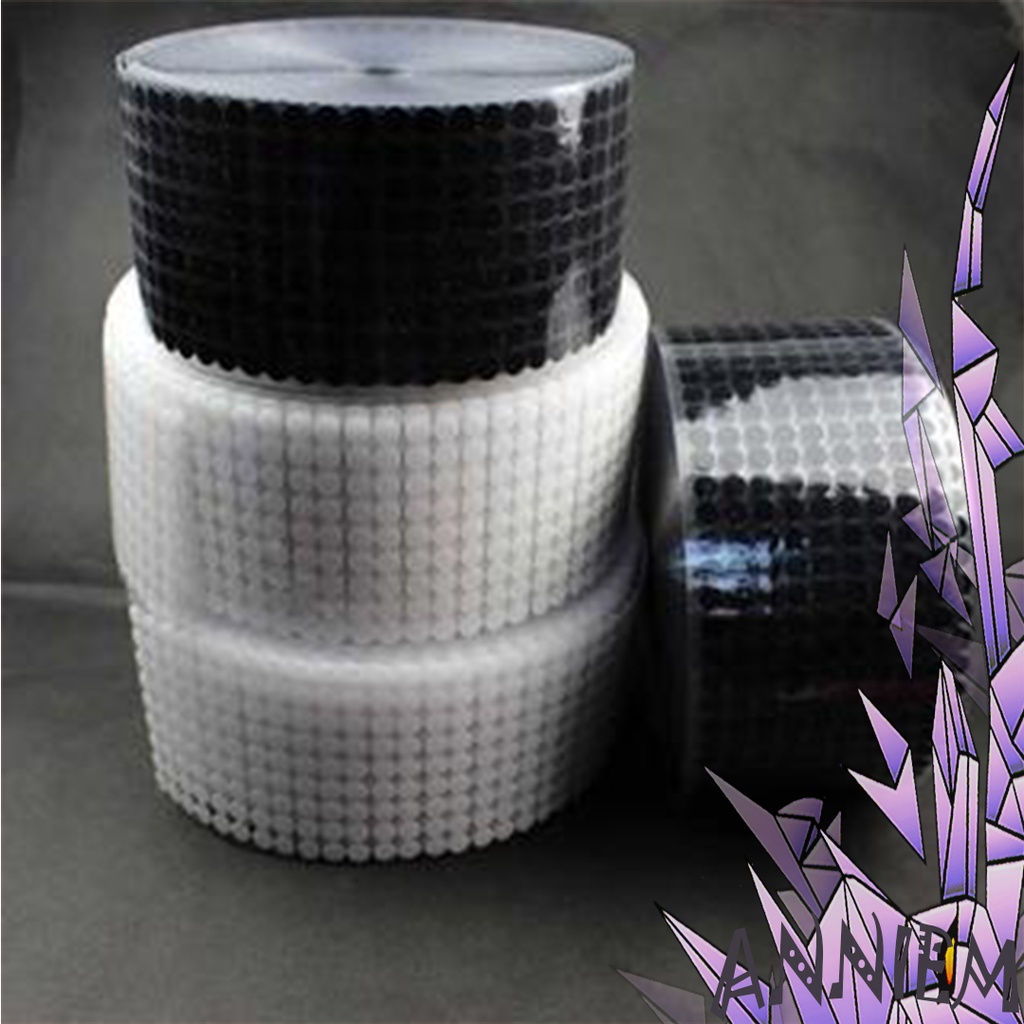 

Lakban Perekat Sangat Kuat Dot Velcro Hook And Loop Magic Sticker 450 Pairs 10 mm Nikto Tape Hitam Putih
