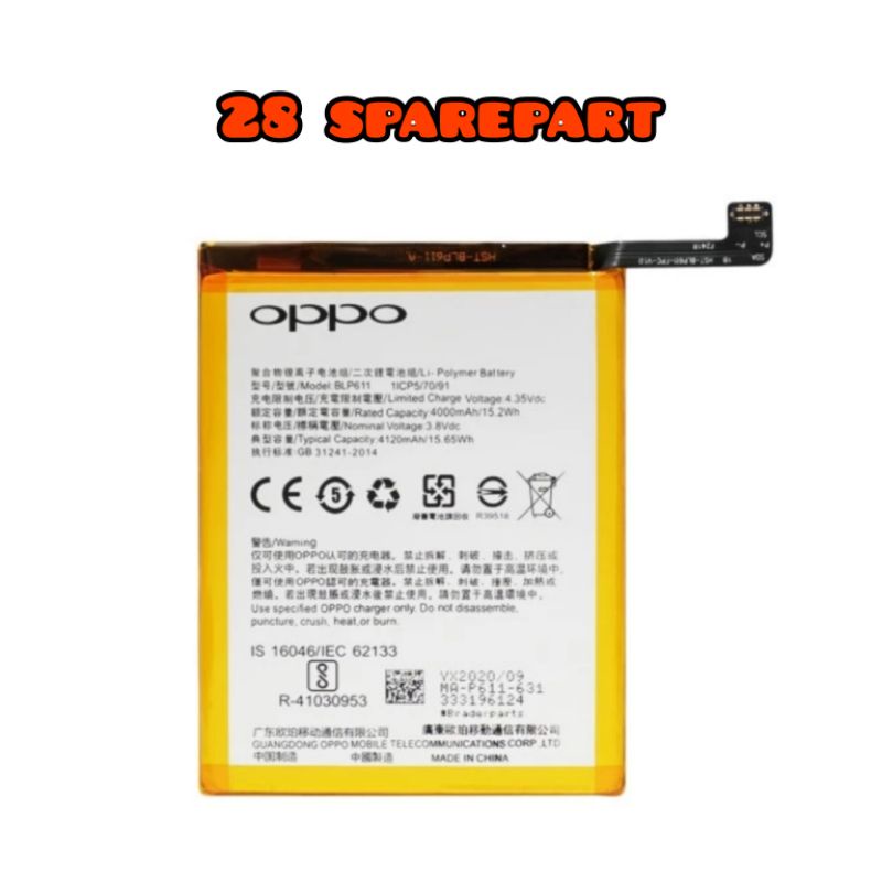 BATERAI / BATRE BLP-611 OPPO R9 plus / R9+ ORIGINAL