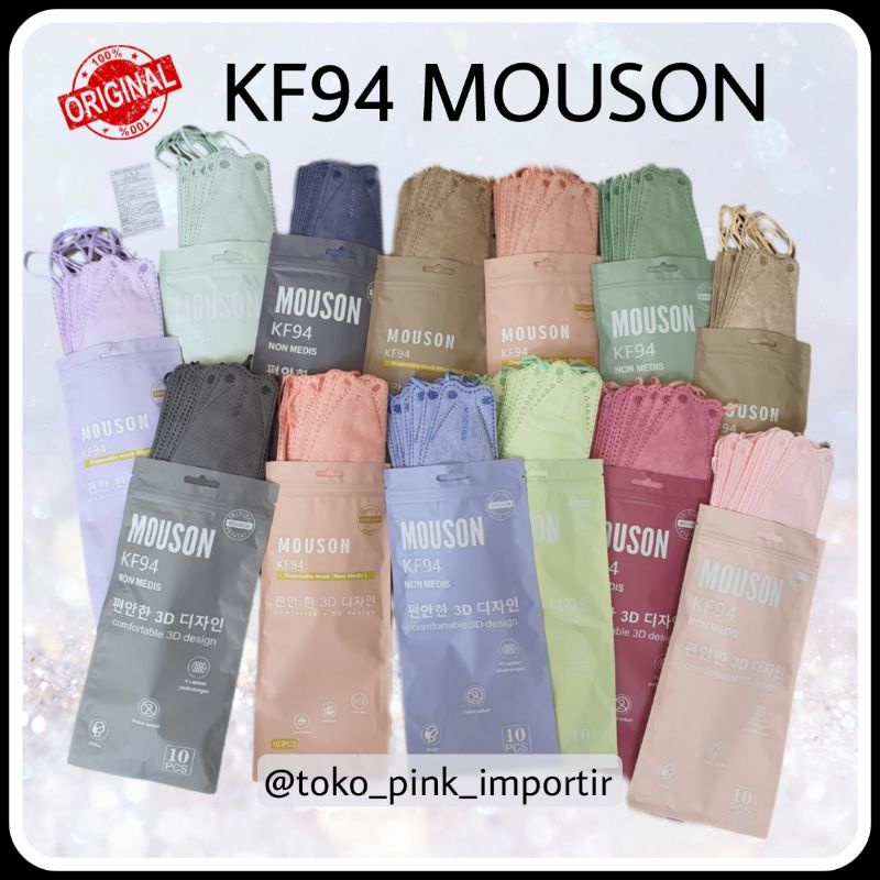 MASKER KF94 KF KOREA MOUSON 4PLY WARNA ISI 10 PCS | MOUSON KF94 WARNA NUDE 4PLY EARLOOP MOUSON PACK ISI 10PCS | MASKER KF94 MOUSON WARNA HITAM PUTIH ABU ISI 10