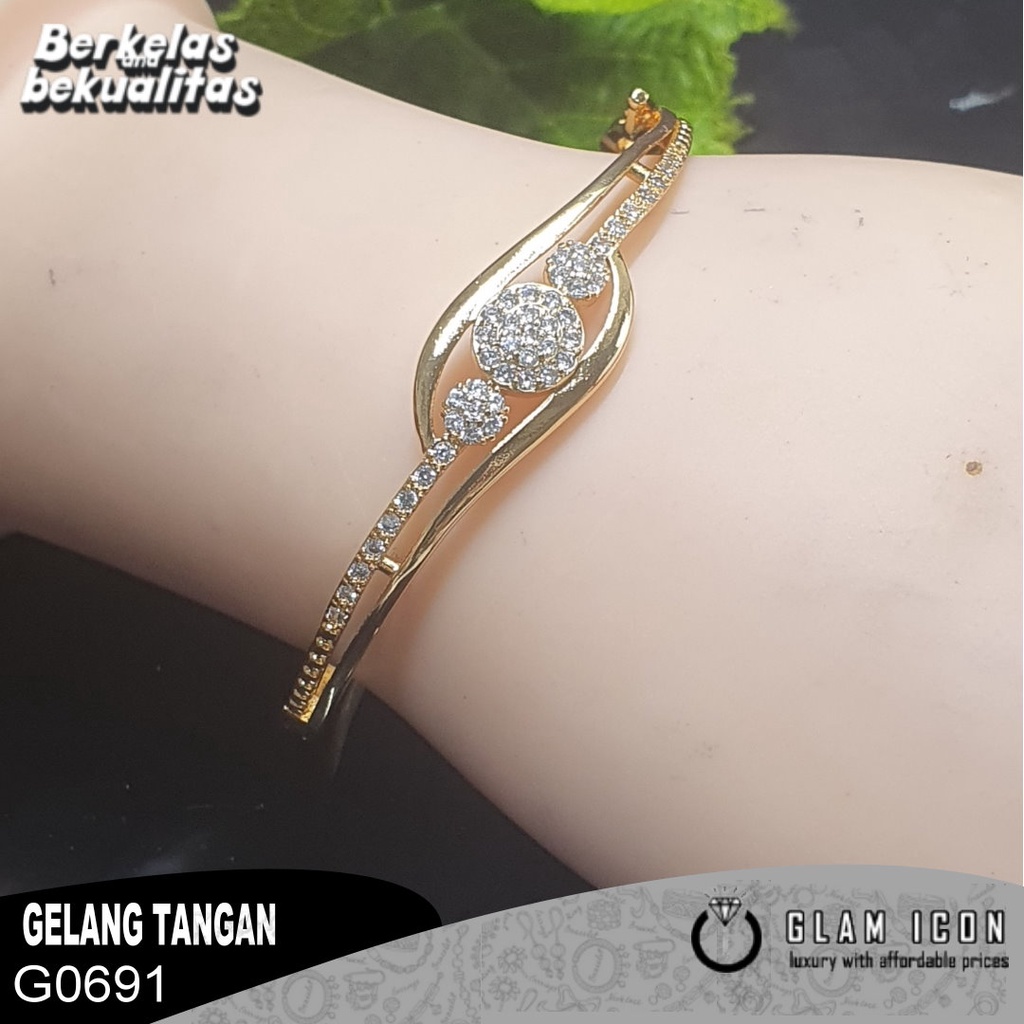 Bangle Mata Tabur Motif Tiga lingkar Baris  G0129 GBG