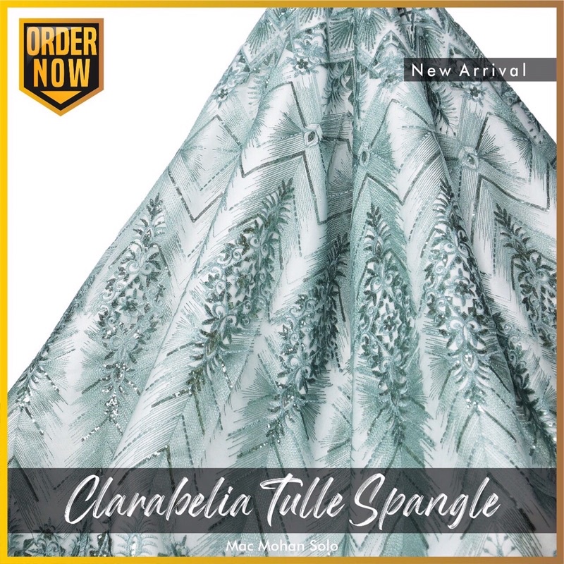 [NEW ARRIVAL] CLARABELIA TULLE EXCLUSIVE TILE BORDIR PAYET TERBARU MEWAH UNTUK KEBAYA DRESS BRIDESMAID WEDDING GOWN PER 0.5M BY MACMOHAN