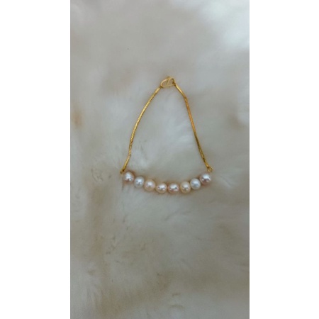 Gelang mutiara Itali lapis emas