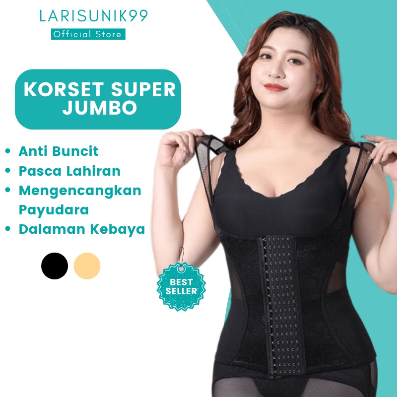 Korset Pelangsing Perut Big Size Pakaian Dalam Wanita Jumbo Ukuran M L XL 2XL 3XL 4XL Korset Perut Buncit Jumbo 100Kg Body Slimming Baju Pelangsing Pakean Pakayan Dalam Wanita Vesh Shape Up Import Premium