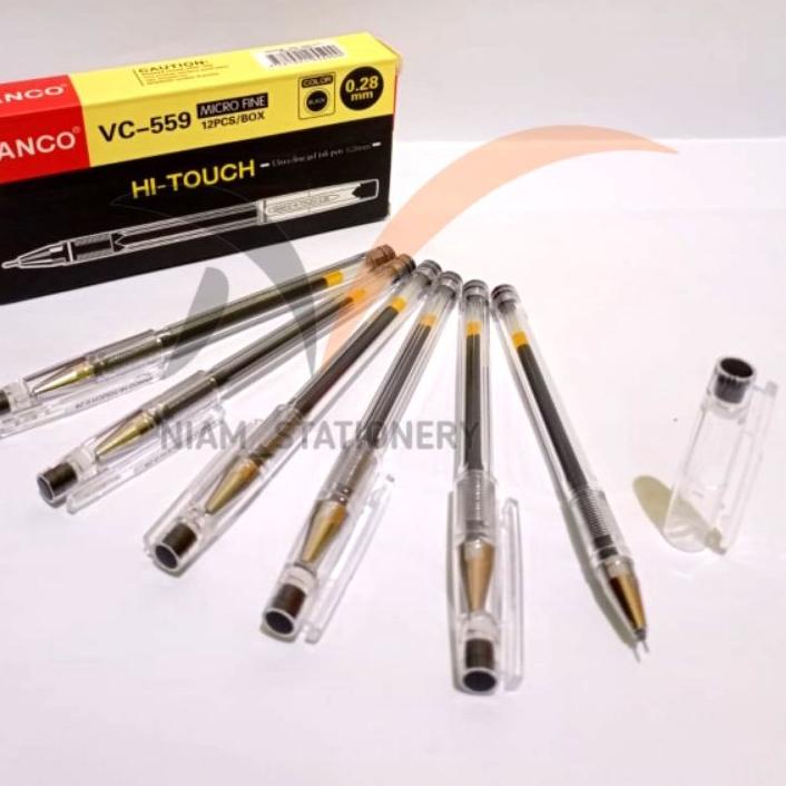 

ㅁ SELUSIN ( 12 PCS ) Pulpen Hitech Hi-Touch Vanco 0.28 mm Gel Pen Hitech Hi-Touch Vanco 0.28mm ェ