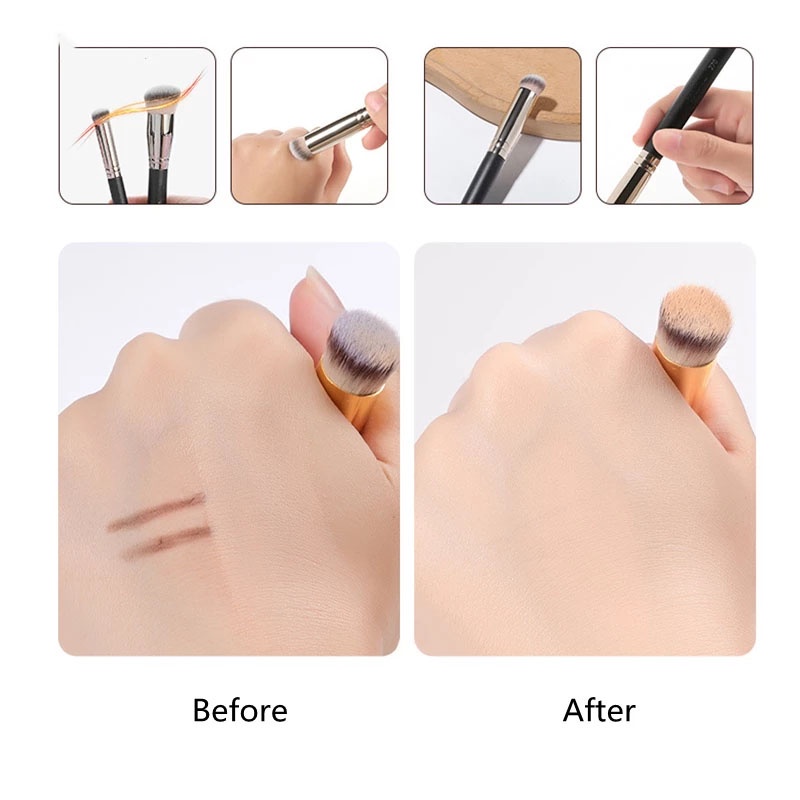 Brush Concealer Foundation Bahan Fiber Lembut Tahan Lama Untuk Makeup