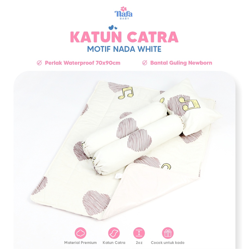 BEDCOVER ANTI OMPOL LENGKAP DENGAN BANTAL GULING / PERLAK BAYI WATERPROOF / MATRAS ANTI AIR MOTIF LUCU / PAKET HAPPY BY NAFA BABY