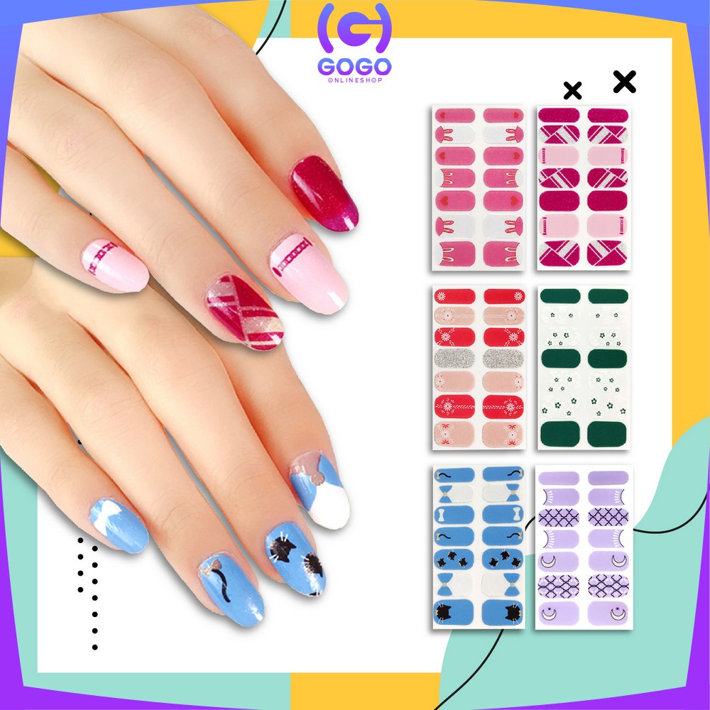 GOGO-K54 Stiker Kuku Wanita Nail Art Sticker / Sticker Kuku Fashion Wanita Murah Anti Air / Stiker Kuku Korea Murah