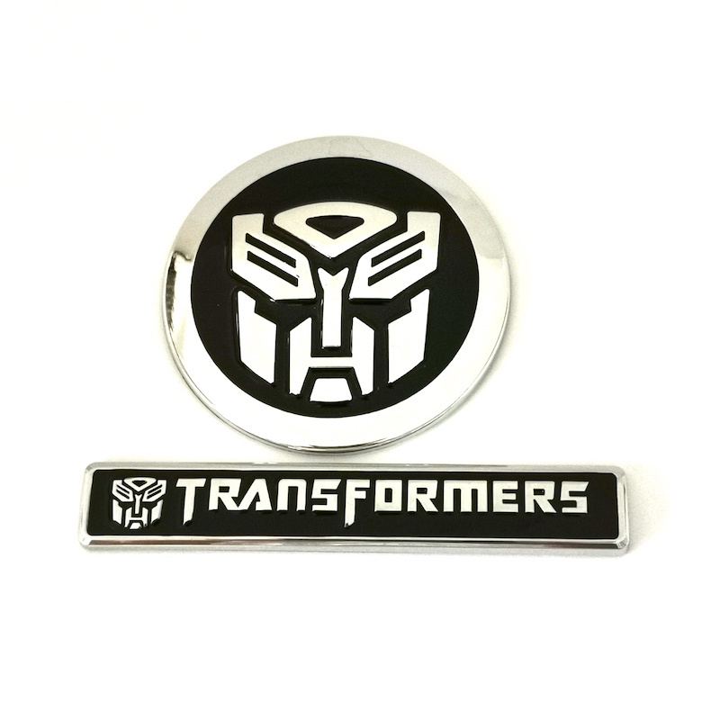 1pc Stiker Emblem Transformers TF 3D Bahan Metal Warna Hitam Untuk Mobilmotortruk