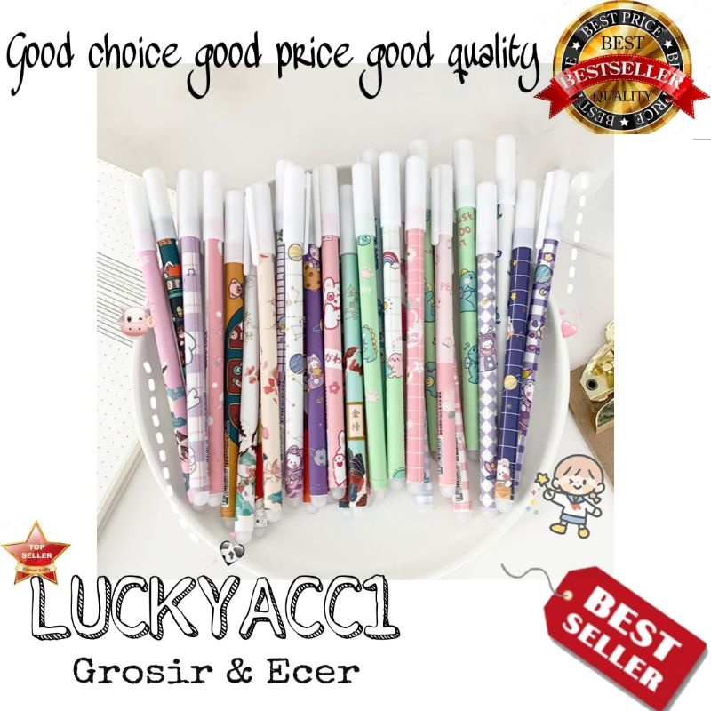 

LC - Satu pcs pen karakter bisa di hapus odemei / erasable pen pulpen gel pen motif imut pulpen bisa apus
