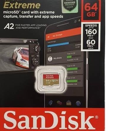 Sandisk extreme 64gb microsd memory card 64 gb memori class 10 micro