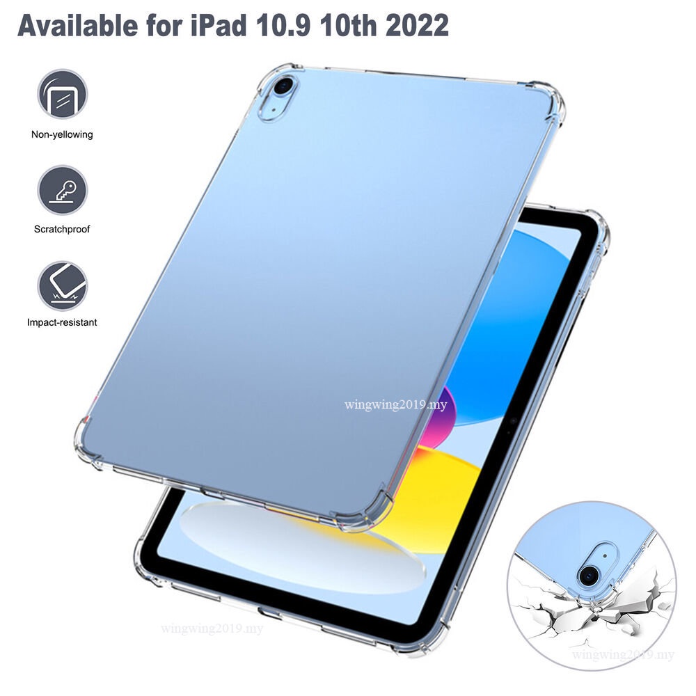 Casing TPU iPad 10.9 &quot;2022 9th 8th 7th 10.2 Air5 4 10.9 Air3 10.5 Pro 11 mini 6 5 4 3 2 1 9.7 Transparan Shockproof