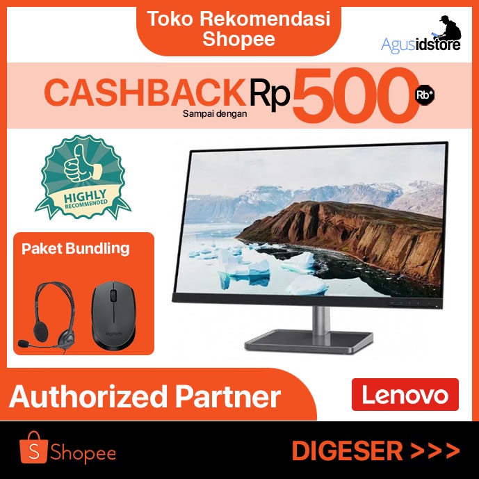 Monitor LED Lenovo L27m-30 27&quot; IPS 1080p VGA HDMI USB-C 75w Spk Ergo