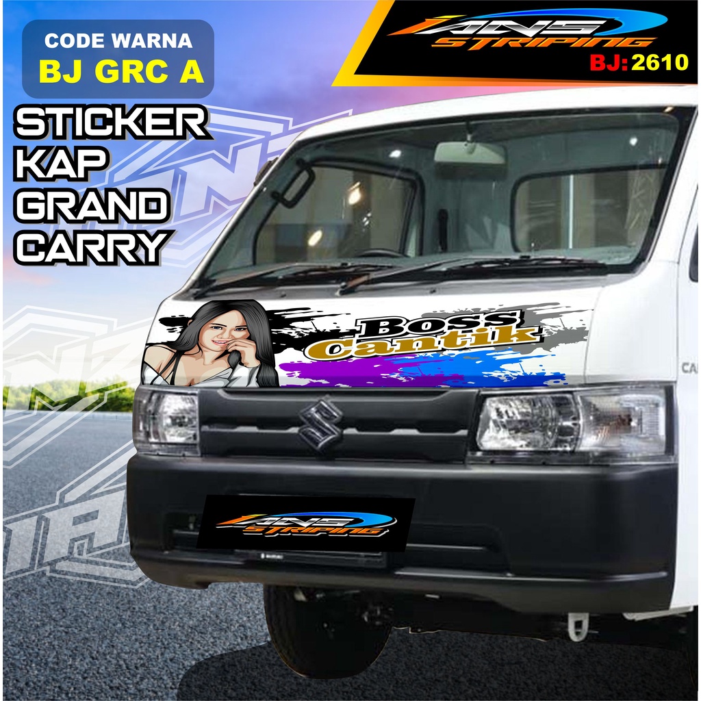 STICKER KABIN DEPAN MOBIL CARRY / STIKER KAP DEPAN MOBIL GRANMAX PICK UP / STICKER TERBARU L300