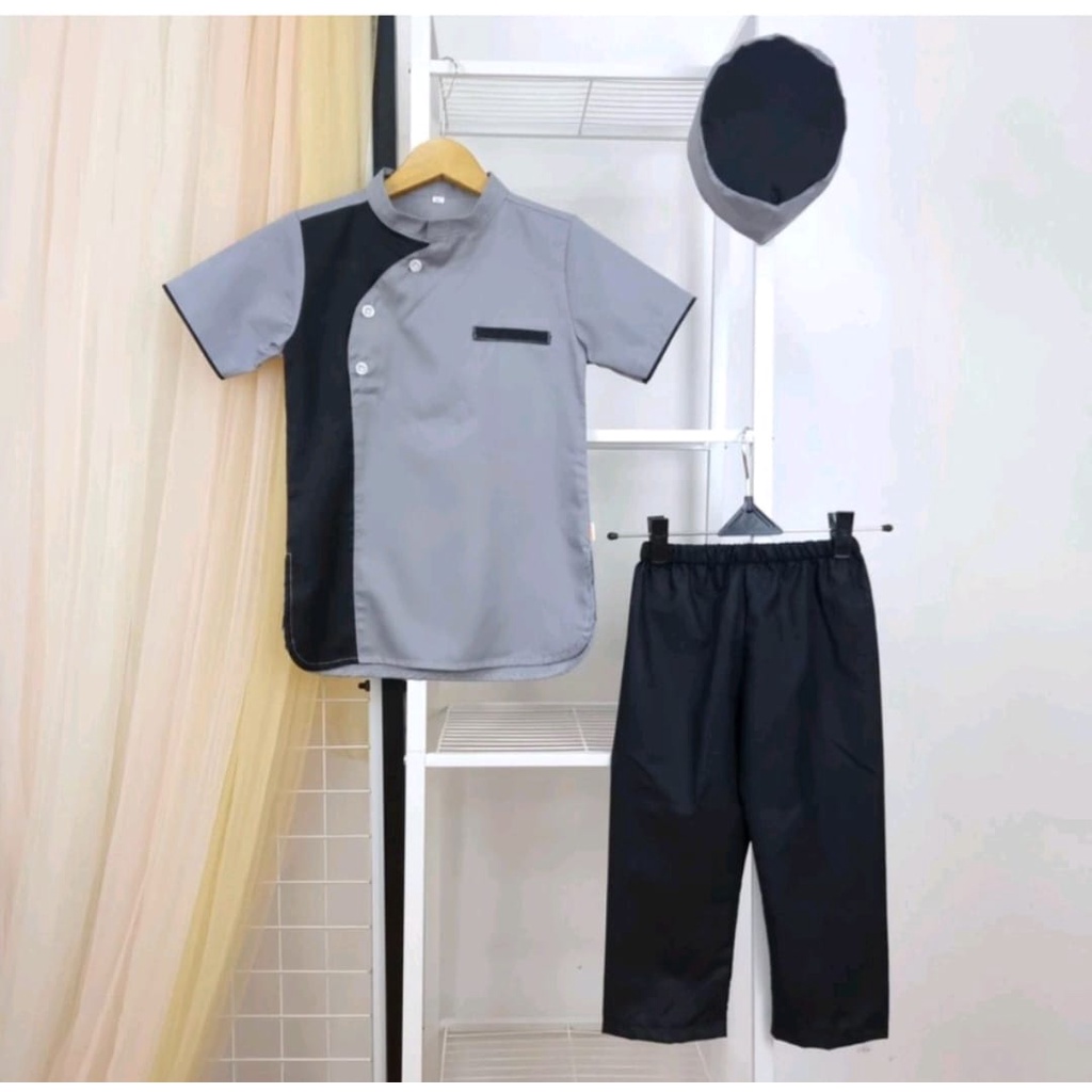 Muslim Set| Setelan Baju Koko Anak Terbaru Setelan Baju Mengaji Anak Laki-laki Varian Warna Terpopuler