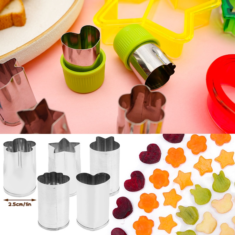 Mi.more Cetakan Sandwich 20Pcs/Set Cetakan Pemotong Sayuran Sandwich Cutters Mould Food Toast Bread Baking Mold Fruit Cutter Fruit Forks Cookie Cutters Kitchen Accessories