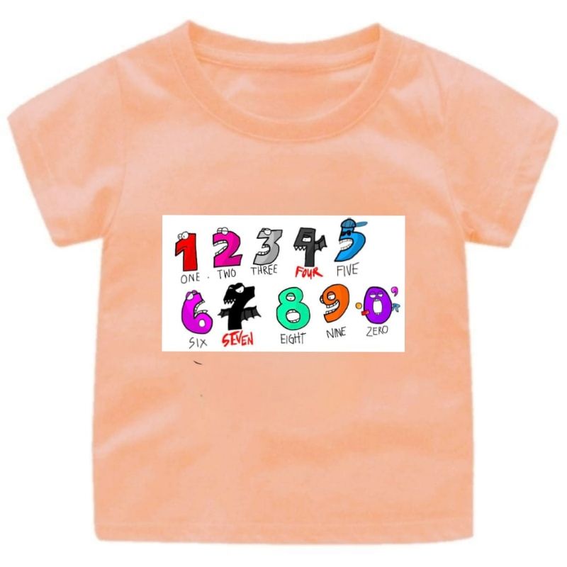 BAJU KAOS ANAK CEWEK/COWOK VURAL 1-12TAHUN NUMBER LORE VURAL