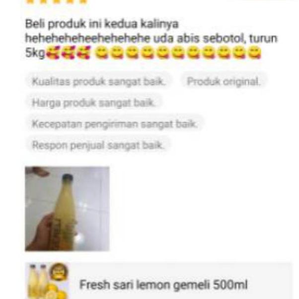 

⇩ Sari lemon gemeli kemasan 500ml sudah BPOM ろ