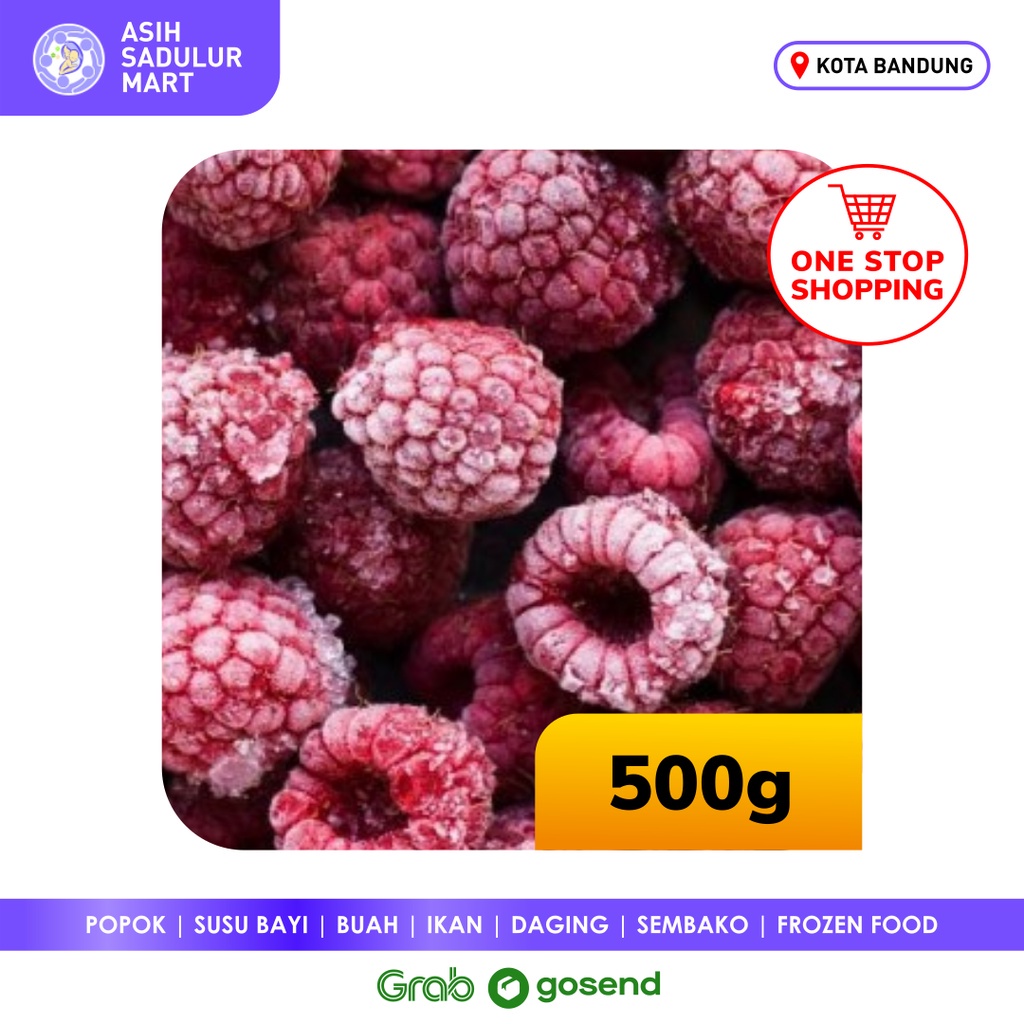 Raspberry Frozen 500gr / 1kg Buah Rasberi Beku Kota Bandung | Asih Sadulur Mart