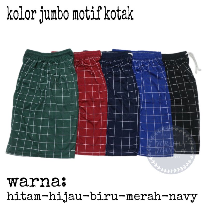 celana kolor pendek pria celana kolor motif kotak