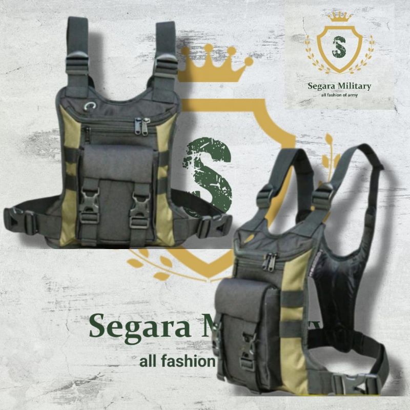 tas sepeda pelindung dada chest bag tactical rig bag premium