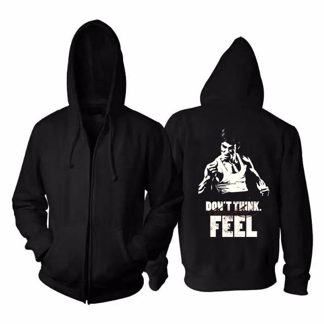 Jaket Hoodie Bruce Lee Hoodie Ritsleting Bahan Cotton Fleece New Zipper Hoodie