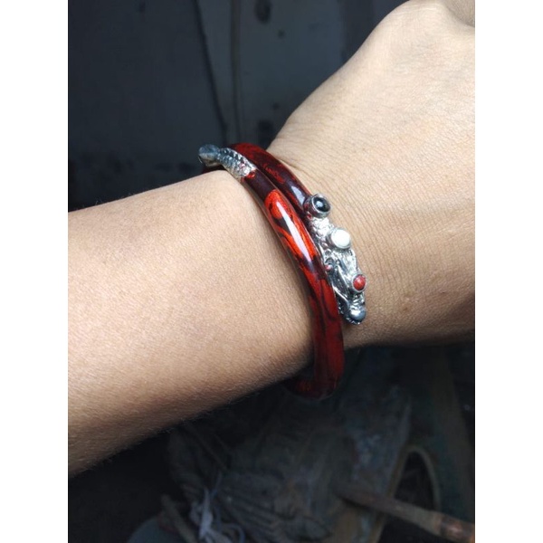 gelang akar bahar varian alpaka motif naga