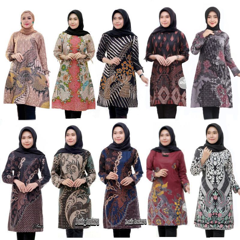 Atasan Batik Wanita M L XL XXL Jumbo 2 Pcs / 2 Pcs Tunik Batik Wanita