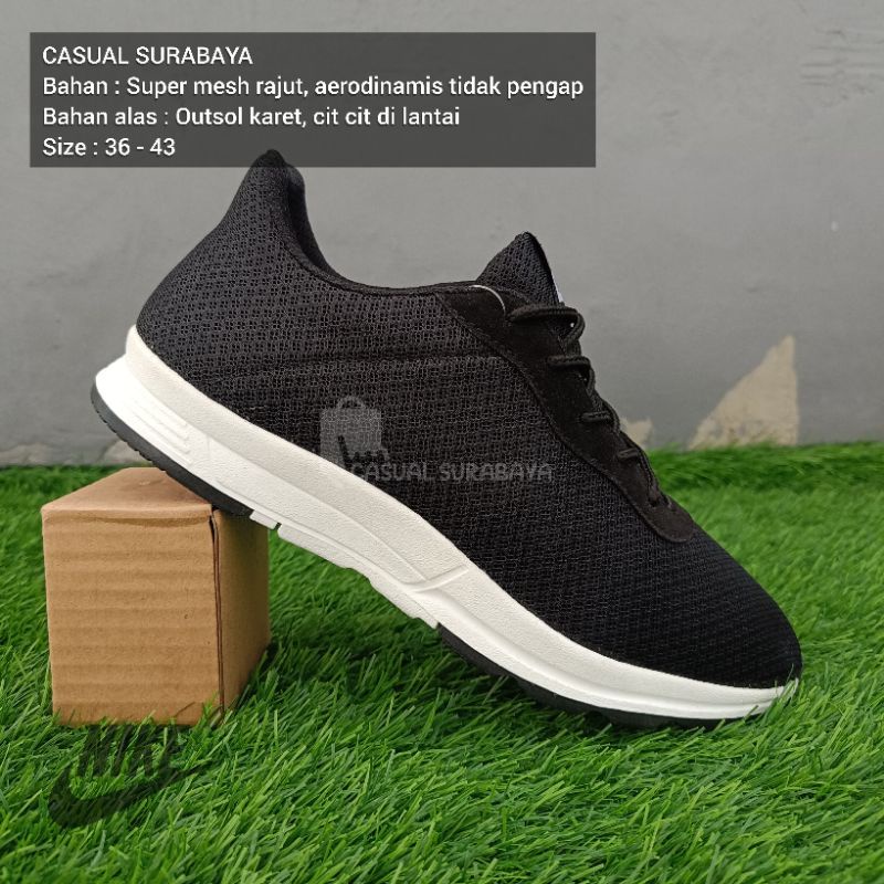 SEPATU SNEAKERS SEKOLAH KERJA HITAM ALAT BAHAN KARET