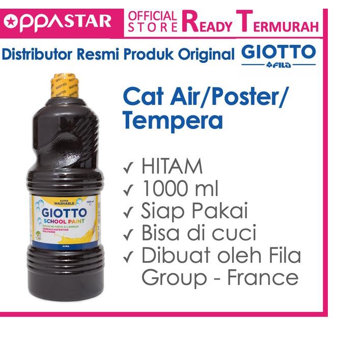 

Giotto School Paint 1000 ml Black Hitam - Cat Kertas
