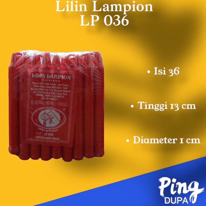 Lilin Merah Lampion Isi 36 Tanpa Asap Tahan Lama Tanpa Menetes Nyala Sampai Habis Kualitas Terbaik 036