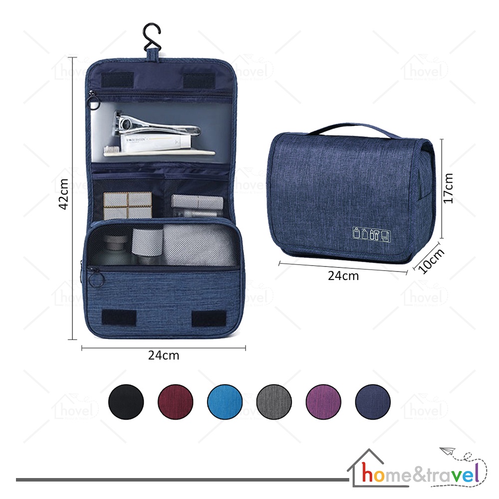 HOVELSHOP Tas Alat Mandi dan Kosmetik Korean Travel Hook Bag Pouch Penyimpanan Gantung Portable