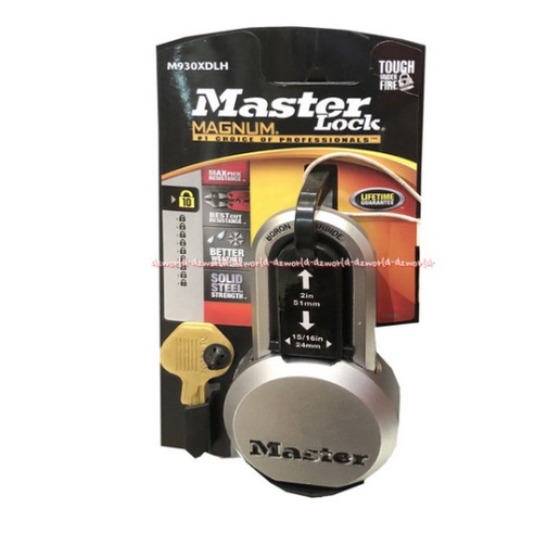 Master Lock Magnum Padlock Gembok Kunci 61mm Bulat Tahan Api Masterlock Master Lok Gembok Besi 6cm