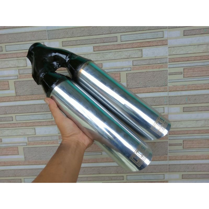 KNALPOT MOBIL MURAH HKS BAMBU RUNCING CABANG CROM SUARA BAS ADEM UNTUK MOBIL METICK,MANUAL BAHAN BAKAR BENSIN DAN SOLAR