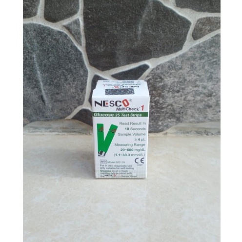 Strip GulaDarah Nesco Blood Glucosa Stik Gula Darah Nesco Stik Glucosa Nesco Alat Ukur Gula Darah