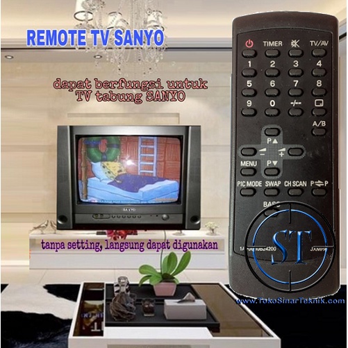 Remote TV Tabung SANYO Type JXMPA Remot Control Mesin Televisi SANYO Tanpa Setting