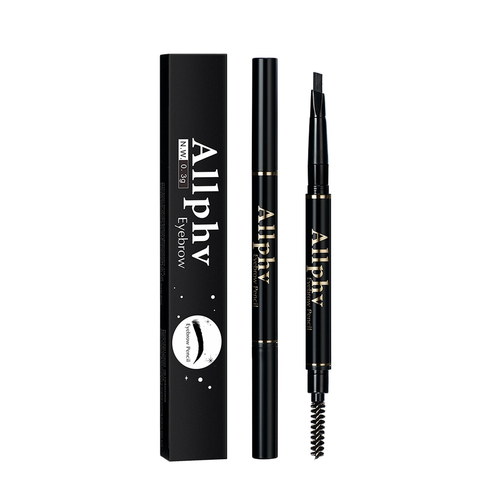 【Baru】ALLPHV Pensil Alis 2 in 1 Original Eyebrow Putar Otomatis Eye Brow Pencil 5 Warna