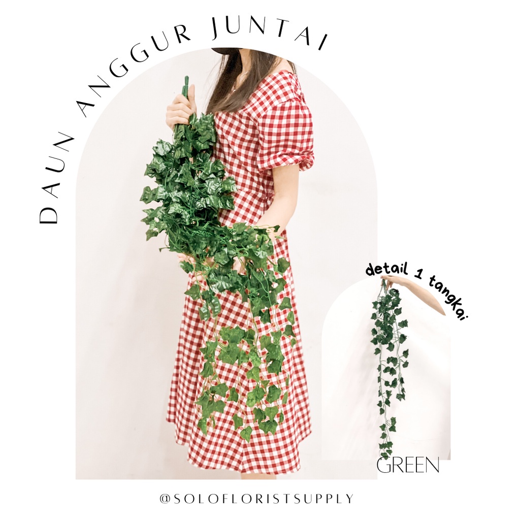 TR [QC] DAUN ANGGUR JUNTAI Plastik Dekorasi Artificial - Lusinan/palsu/dekoran/plastik/pelaminan/bac