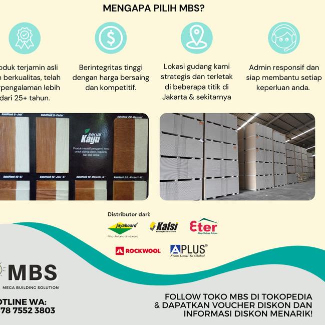 Papan Gipsum ANTI PANAS HEATSTOP 9 mm - Gypsum Jayaboard