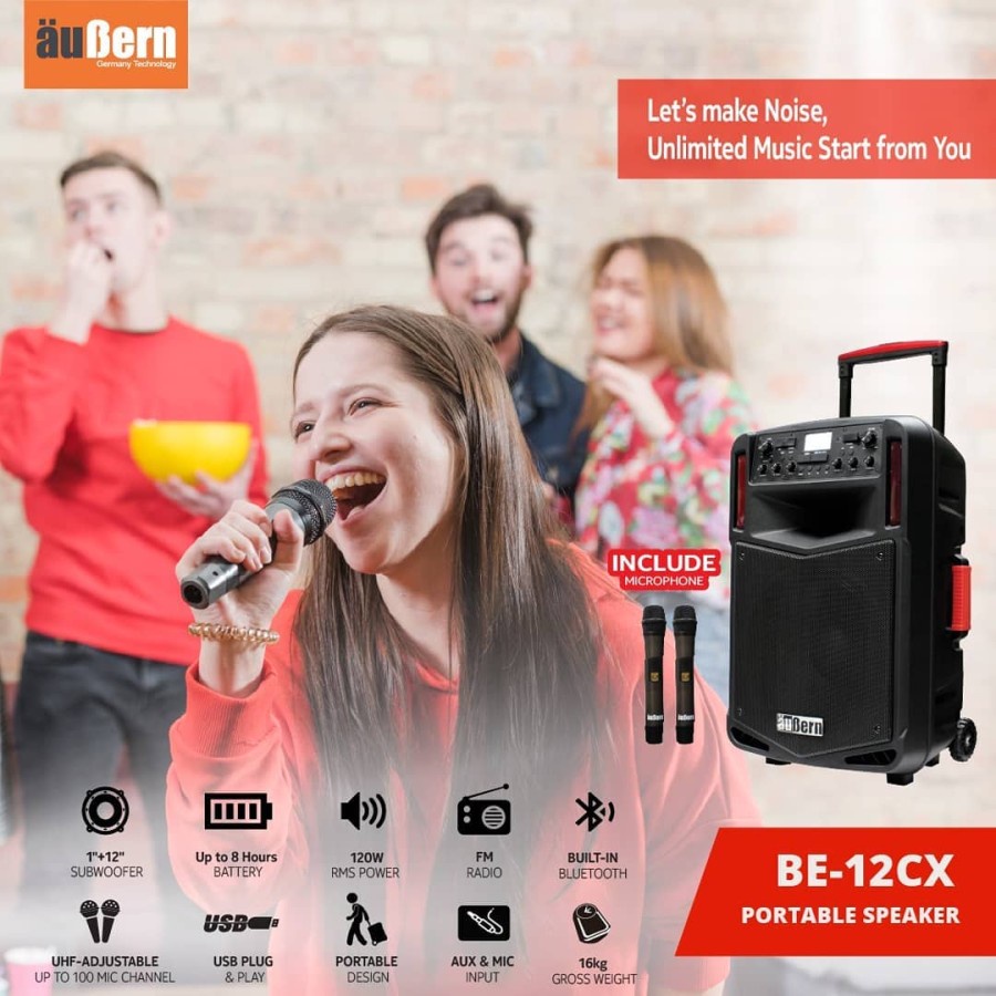 Aubern BE12CX Speaker Portable - Portable Audio System