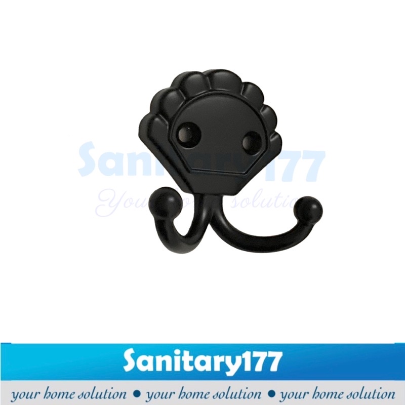 Double hook hitam stainless murah 5667-gantungan baju kapstok pengait bathroom kitchen set stenles mumer mini