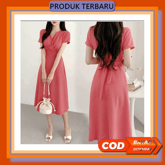 Dress Wanita Import Pakaian Drees Remaja Perempuan Dres Mini Wanita Cewek Kekinian Korea Terbaru Fwg