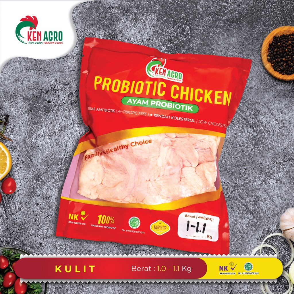 

Ken Agro Ayam Probiotik Kulit 1.0-1.1 kg Frozen
