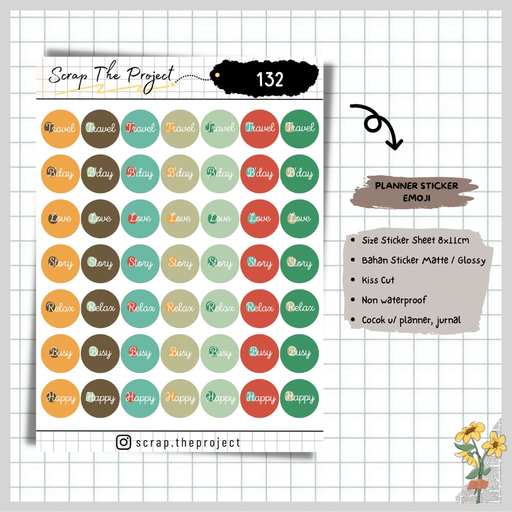 

STICKER PLANNER JOURNAL / STICKER DAILY ACTIVITY / STP - 132