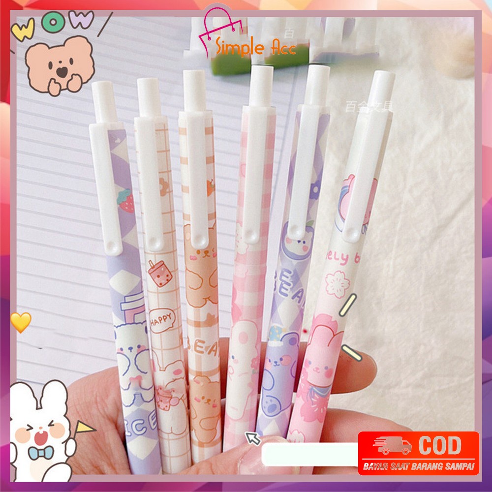 

DO-A41 Pena Lem Pulpen Mekanik Ballpoint Motif Kartun / Pulpen Lem Stik Cepat Kering Warna Permen DIY Stationery Pelajar
