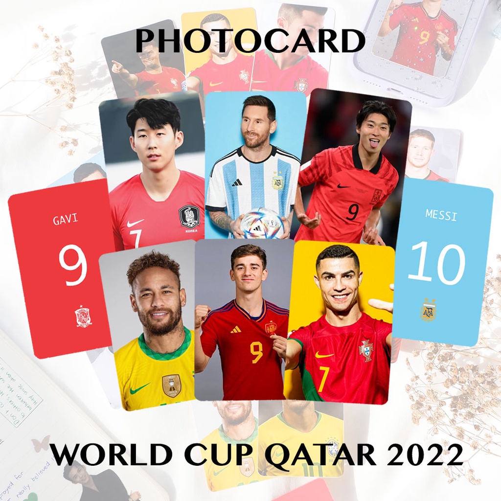 (READY STOCK) PHOTOCARD WORLD.CUP QATAR/EURO 2024/PIALA _DUNIA 2022/SEPAK BOLA SPANYOL/ARGENTINA/BELGIUM/PORTUGAL/SOUTH KOREA/ENGLAND/FRANCE/BRAZIL/RONALDO/MESSI/GAVI/SON/NEYMAR