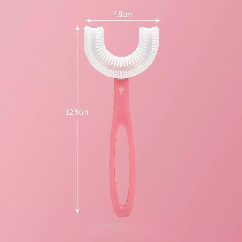 Sikat Gigi Anak Bayi Bentuk U Bahan Silikon / Baby Silicon Training U Toothbrush  - MIKHAMART