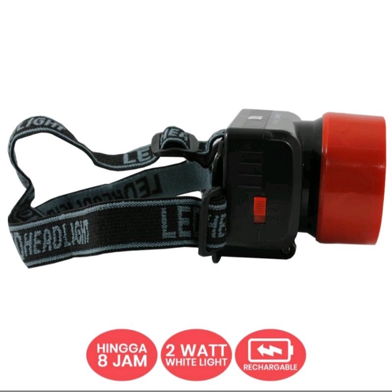 SENTER KEPALA SUPER LED 2 WATT SYH P027A - 2 FUNGSI RECHARGEABLE 8 JAM