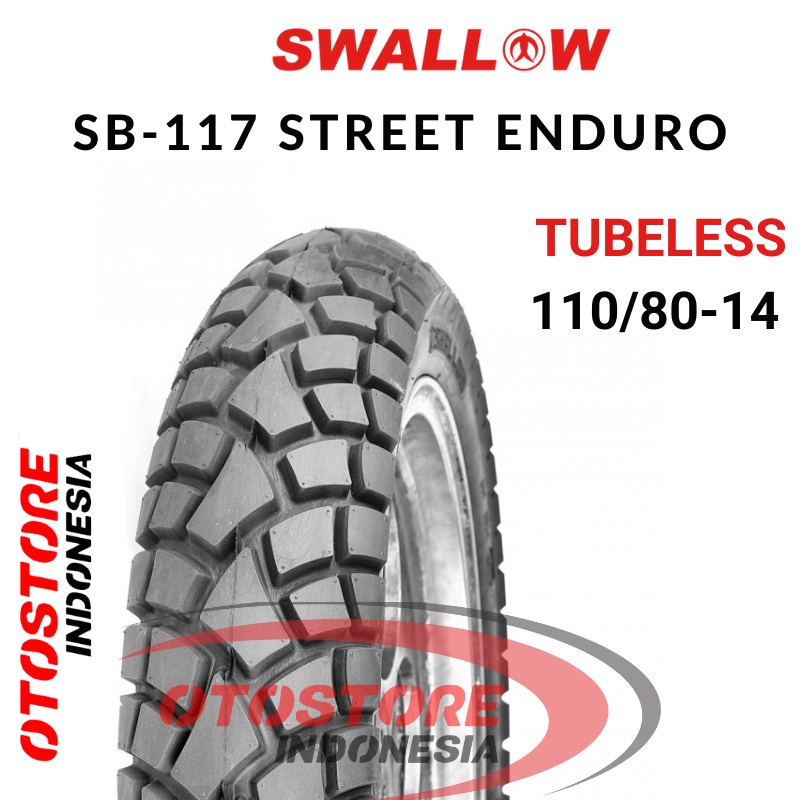 Ban Luar Motor Swallow SB-117 STREET ENDURO 110/80-14 RING 14 Tubeless  ban motor