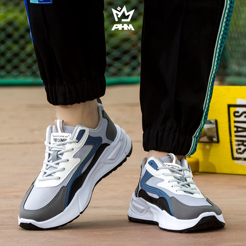 PHM Sepatu Sneakers Pria Olahraga Sport Shoes Casual Running Leon Coklat